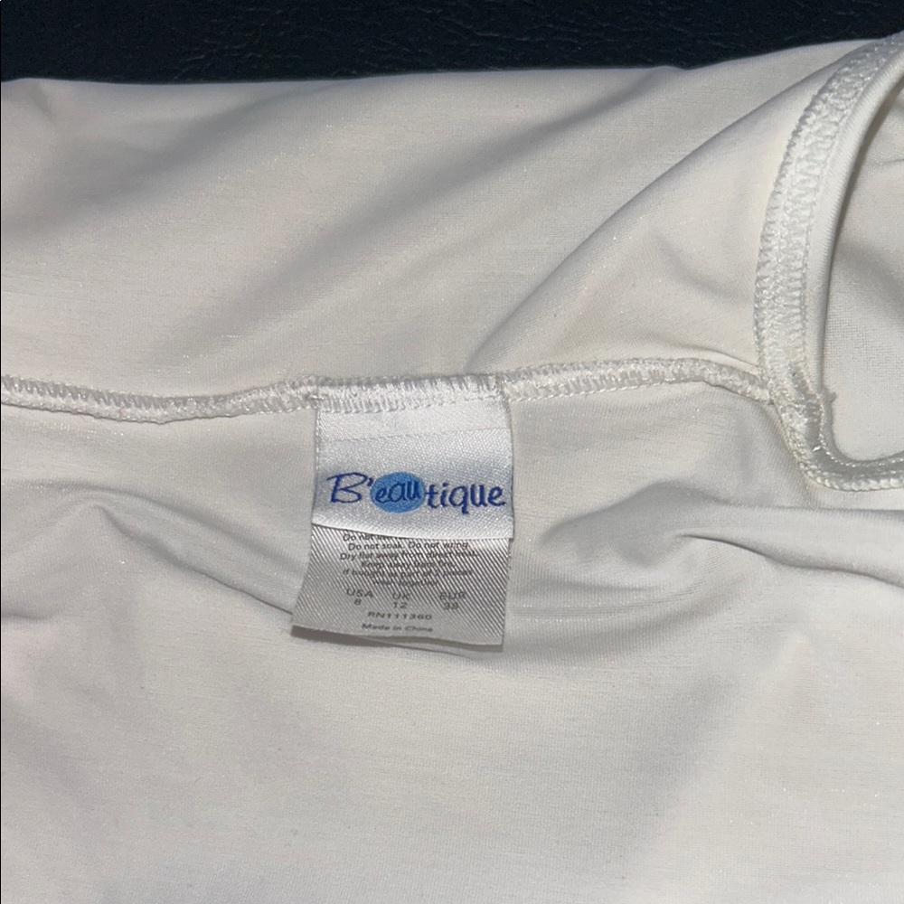 Beautiful White Halter One-Piece Swimsuit with Embellishments- Size 8 WORN ONCE - Picture 5 of 6